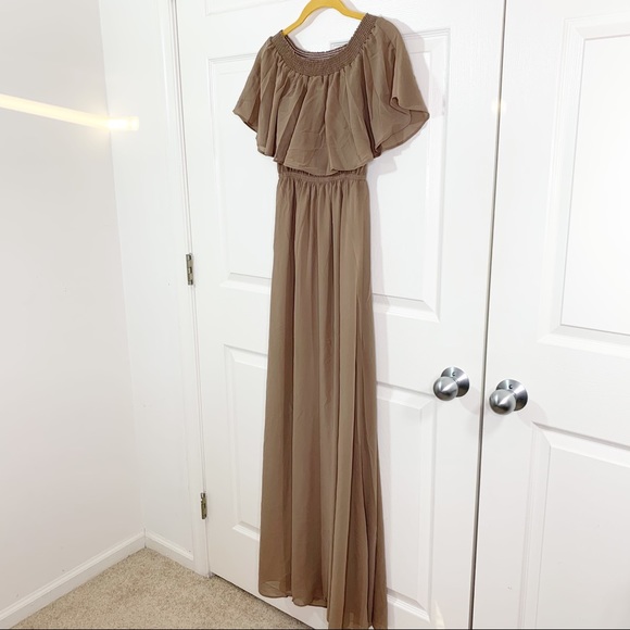 Show Me Your Mumu Hacienda Maxi Dress Dune Chiffon - Picture 3 of 9